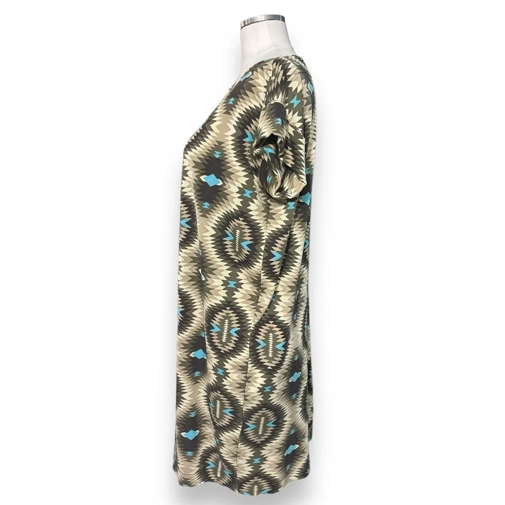TORY BURCH Bateau Neck Geometric Print Sheath Dress